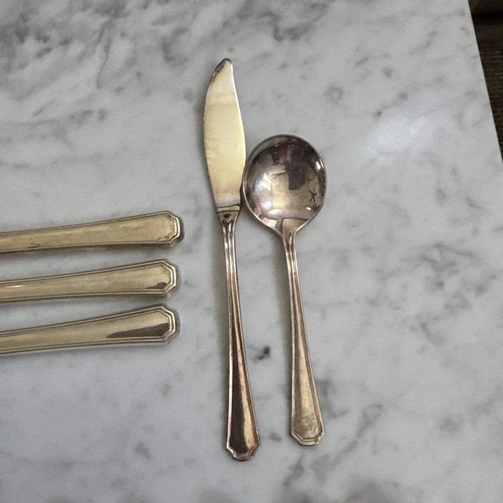 ONEIDA Silversmiths CLAIRHILL FAIRHILL Silverplated Flatware Set 41 PIECES